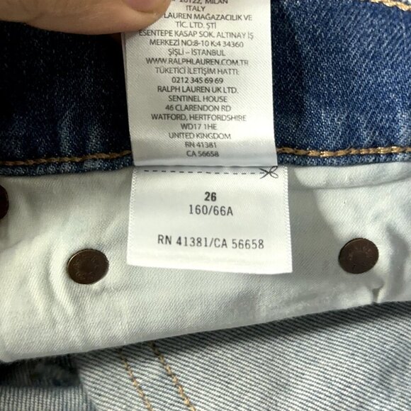 Polo Ralph Lauren Jeans Womens Size 26 Skinny Western Equestrian Suede Patches - Picture 10 of 12